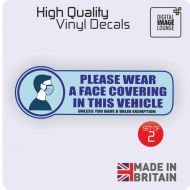 2 x Taxi Minicab Private Hire Vehicle Stickers Face Covering Mask