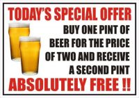 FUNNY SIGN TODAY'S SPECIAL OFFER BEER, PUB, CLUB, STICKER A5