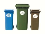 Wheelie Bin Numbers Oval x3