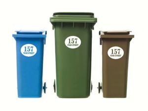 Wheelie Bin Numbers Oval x3