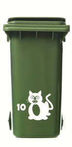 Wheelie Bin Cat 3 Sticker